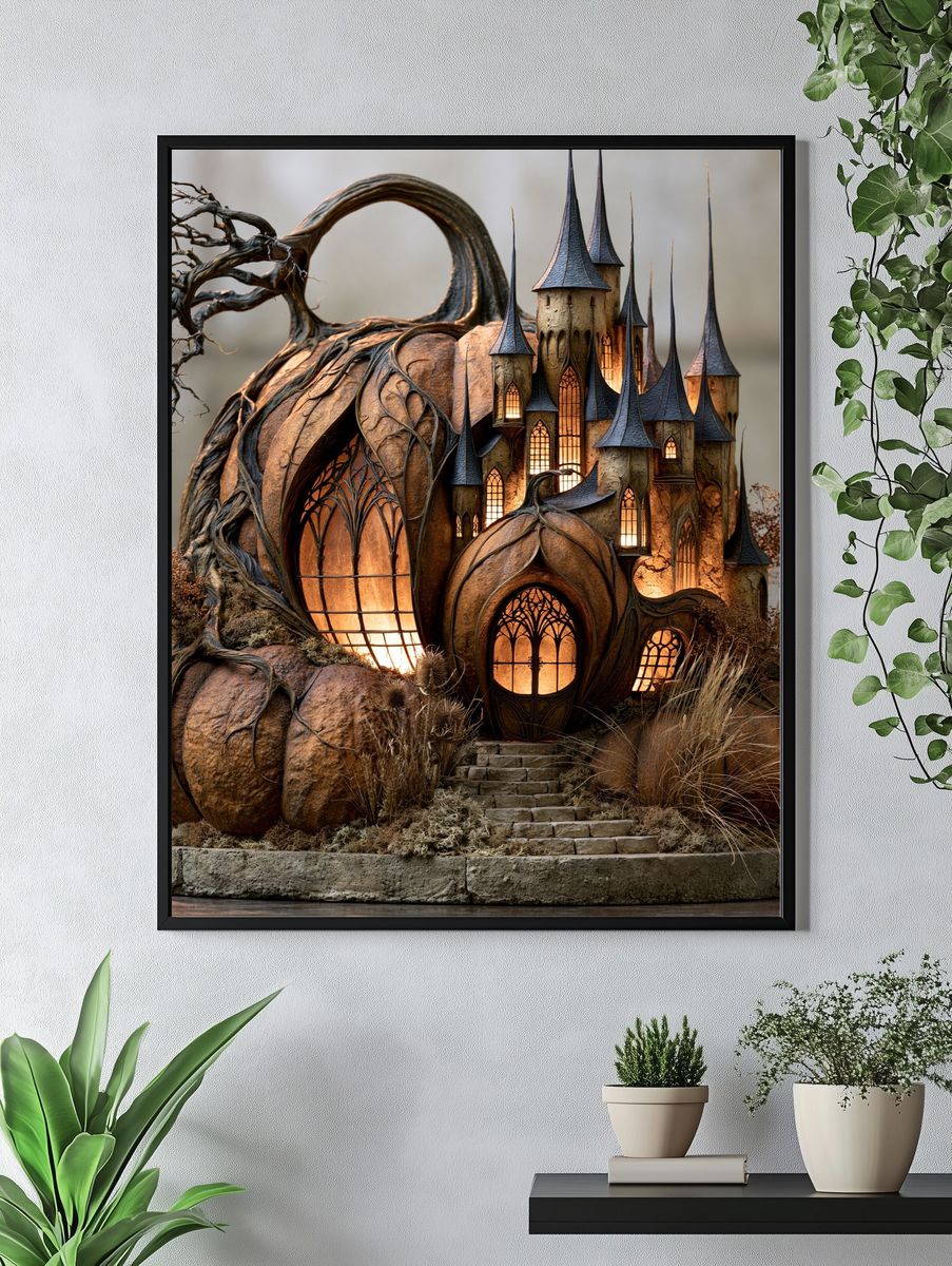 Enchanted Pumpkin Castle Print. — room view 4