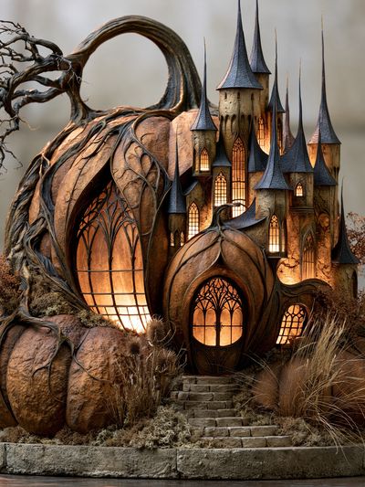 Enchanted Pumpkin Castle Print.