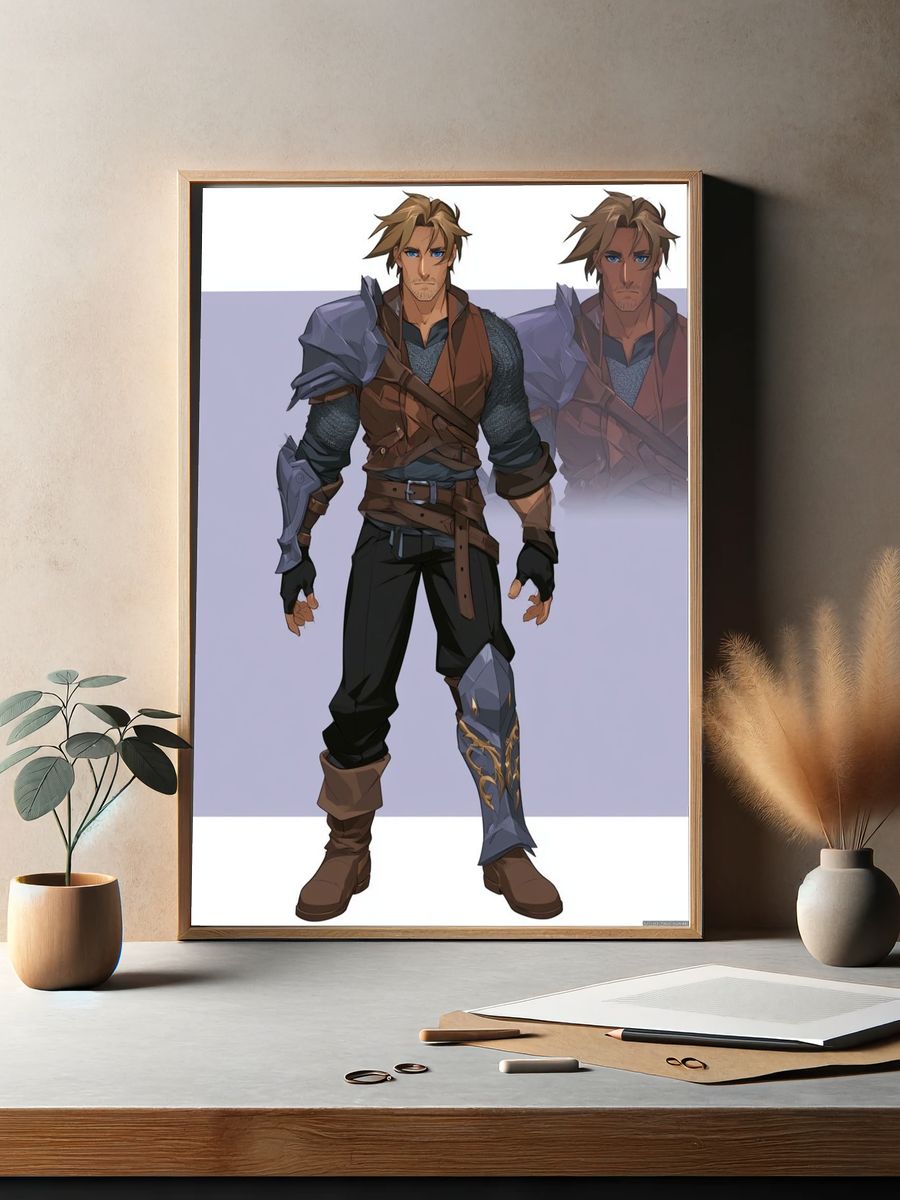 Fantasy Warrior Character Print. — room view 2