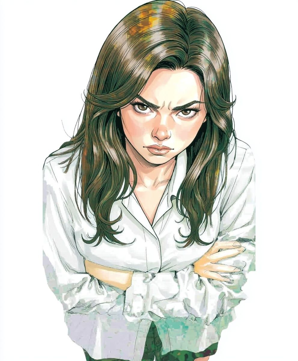 Intense Woman Portrait Illustration Poster. poster detail