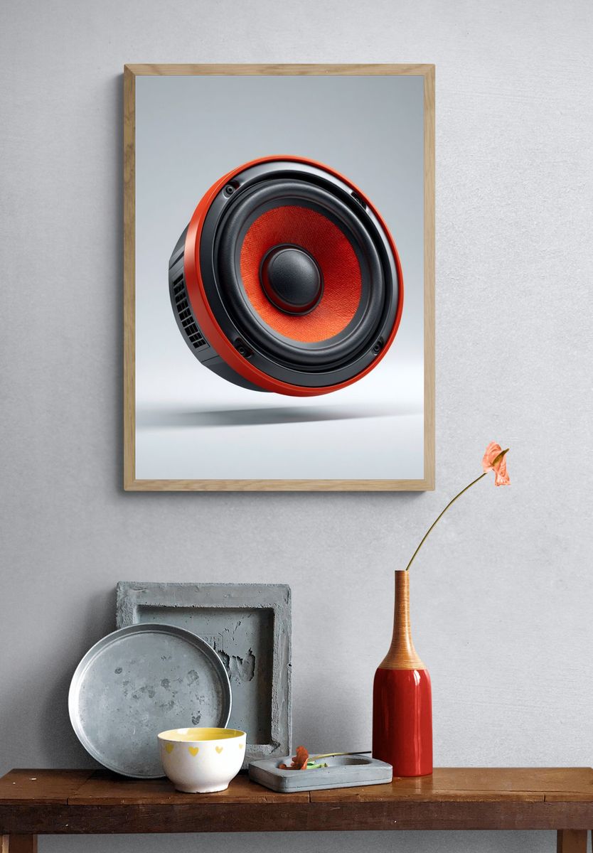 Floating Speaker Illustration Poster. — room view 3