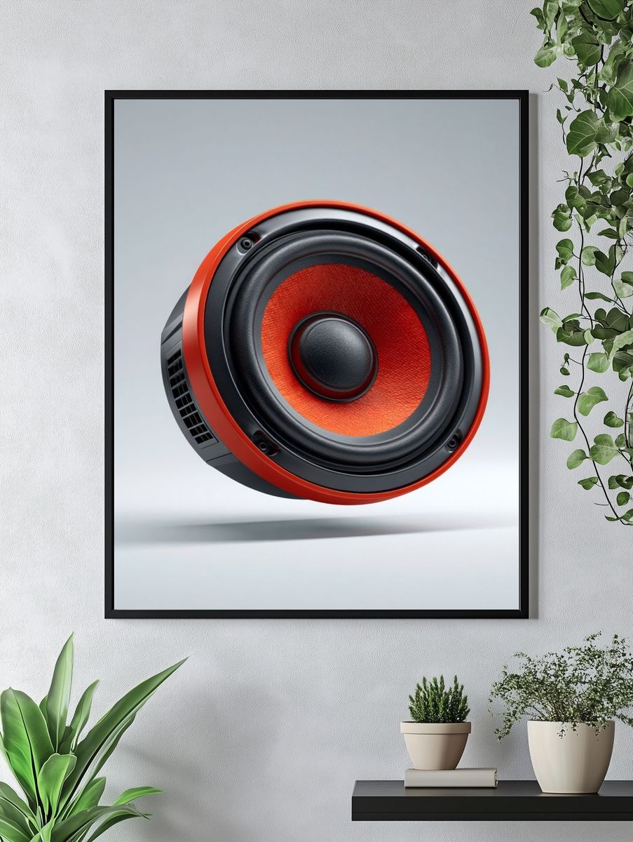 Floating Speaker Illustration Poster. — room view 4