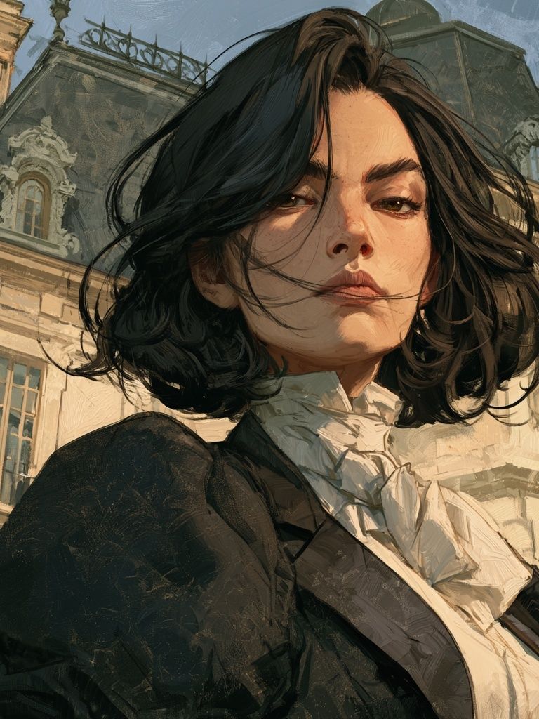 Parisian Portrait Illustration Poster. poster detail