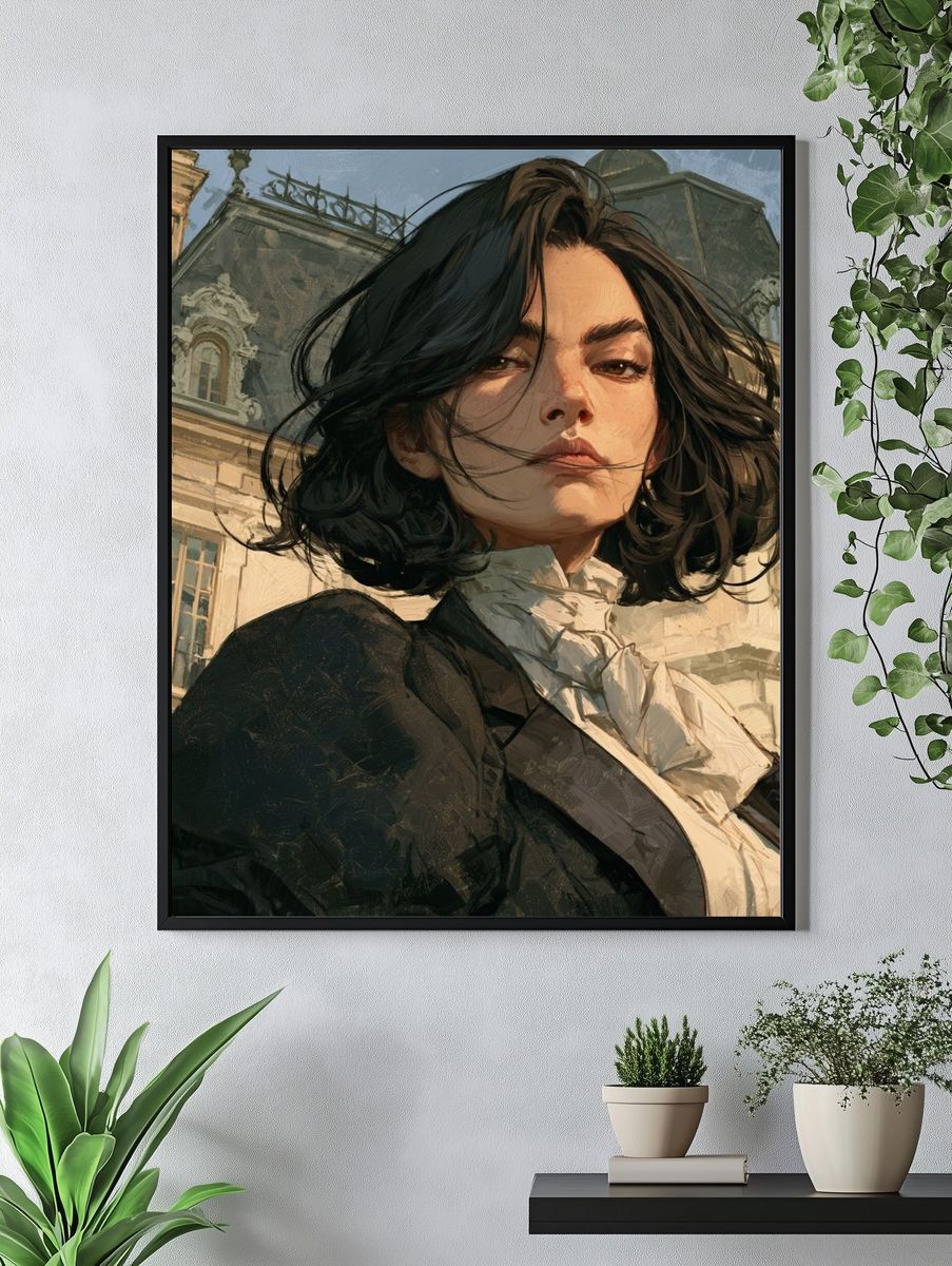 Parisian Portrait Illustration Poster. — room view 4
