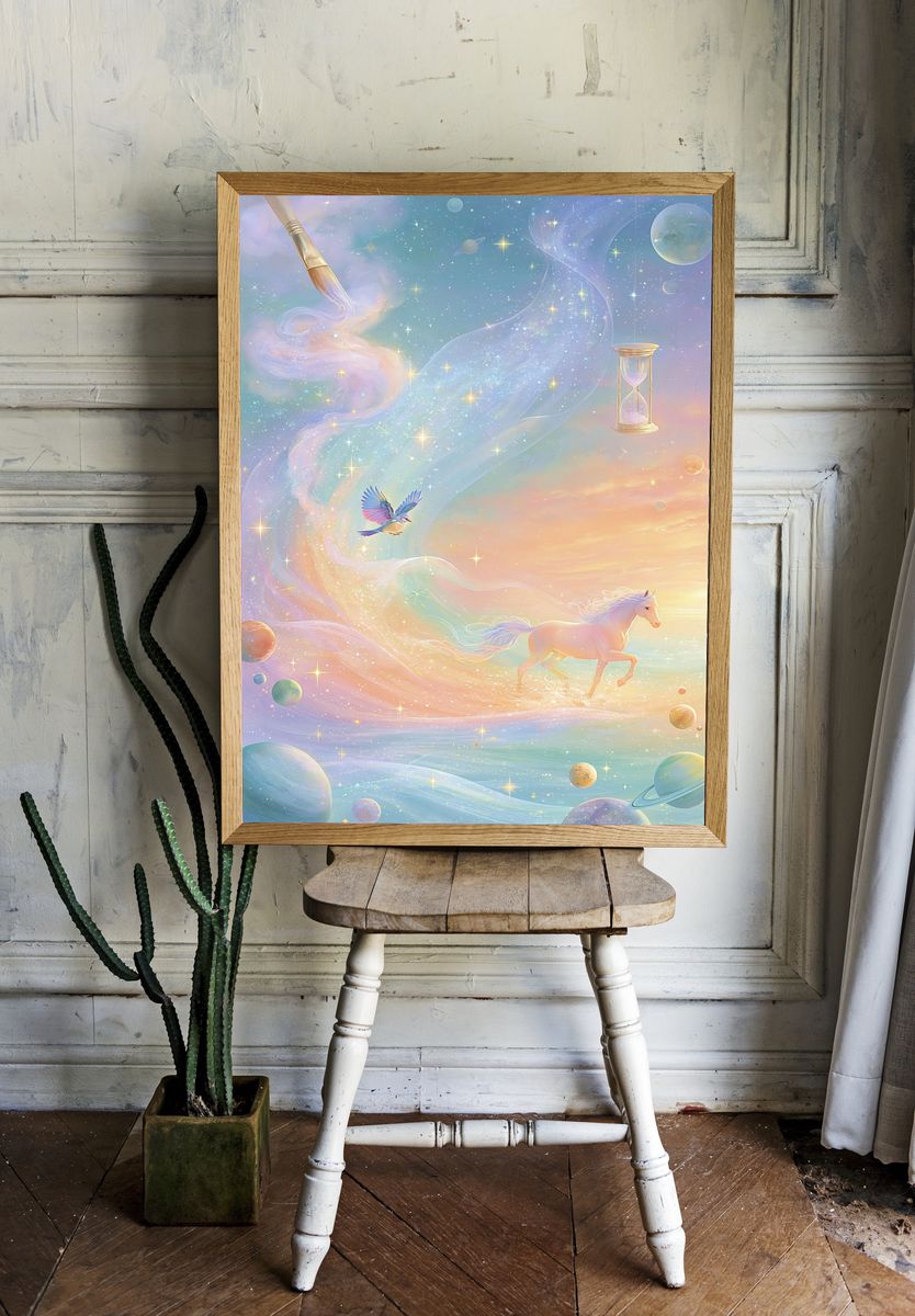 Celestial Unicorn Dreamscape Poster. room preview