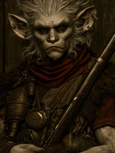 Fantasy Goblin Warrior Illustration Poster.
