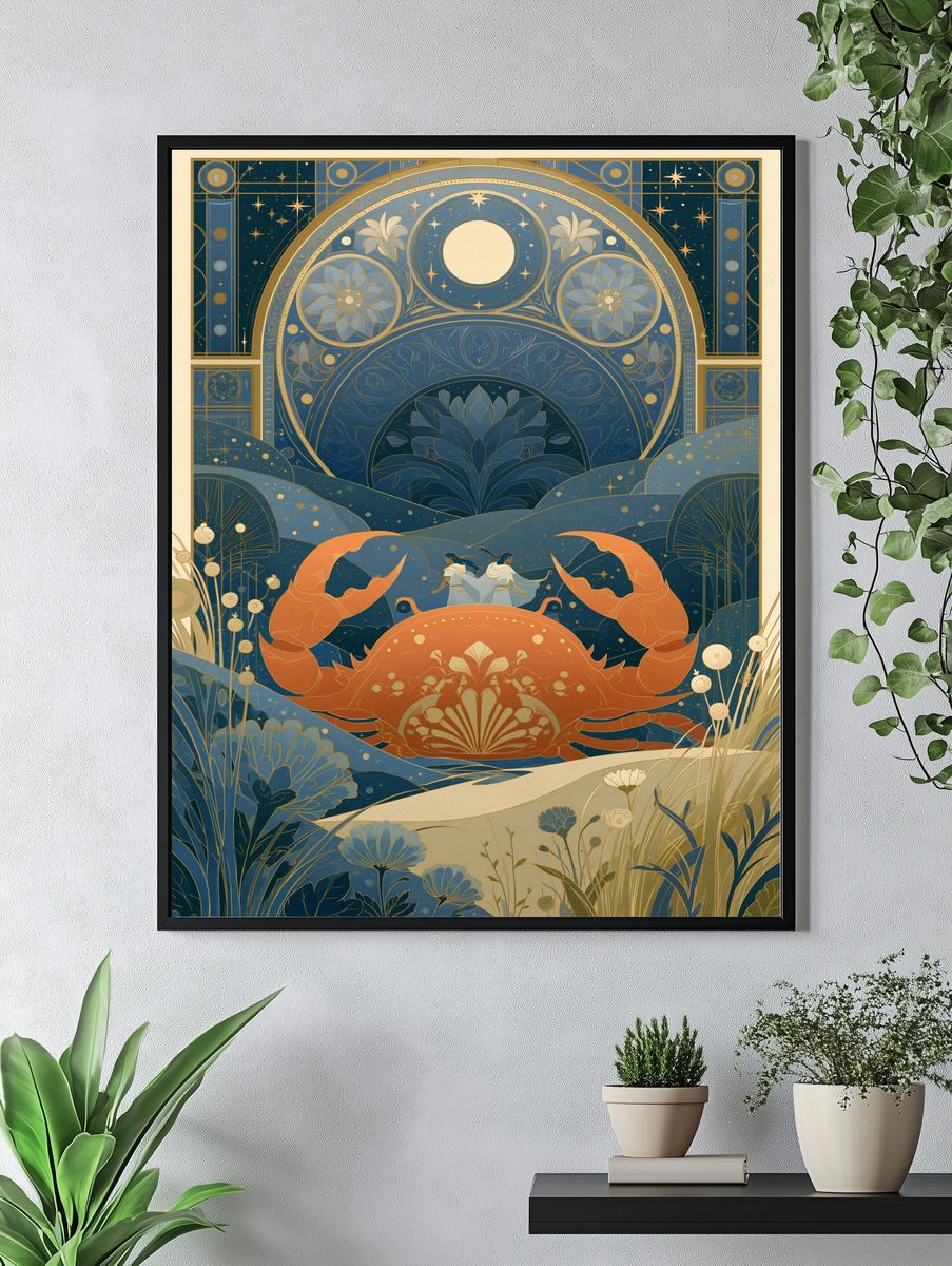 Celestial Crab Art Nouveau Poster. — room view 4