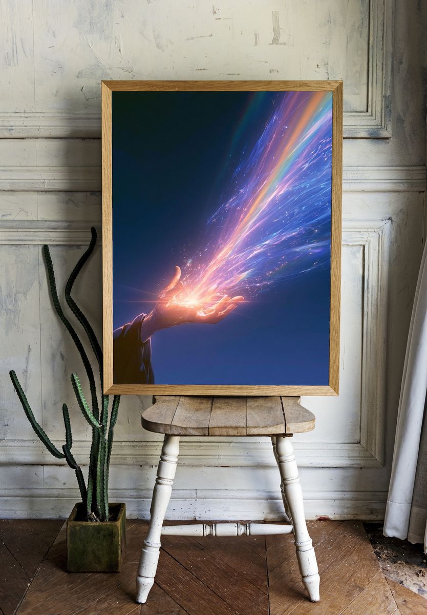 Cosmic Energy Hand Illustration Poster. — room view 1