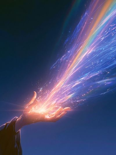Cosmic Energy Hand Illustration Poster.