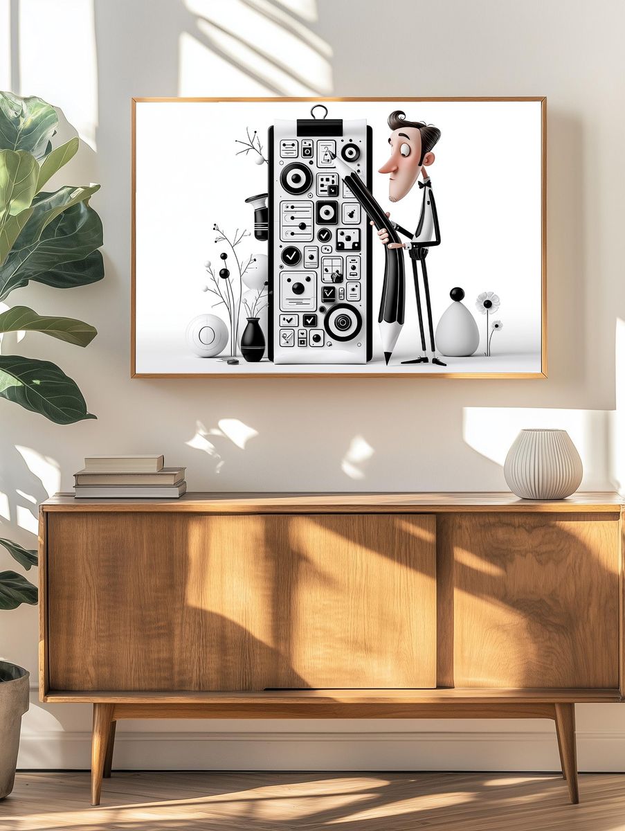 Surreal Designer Illustration Poster. — room view 3