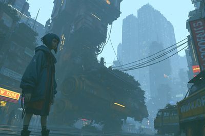 Cyberpunk Cityscape — Illustration Print.