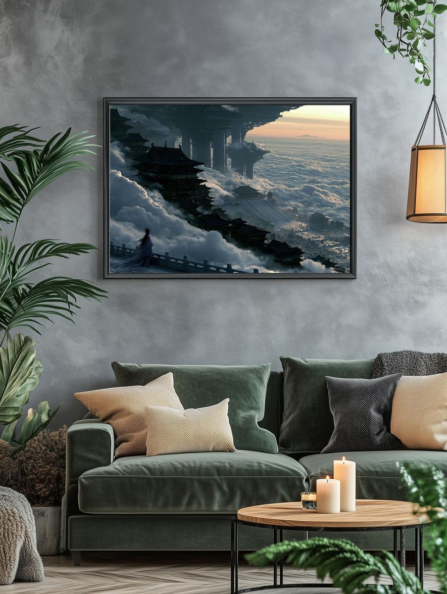 Cloud Palace Fantasy Landscape Poster. — room view 4