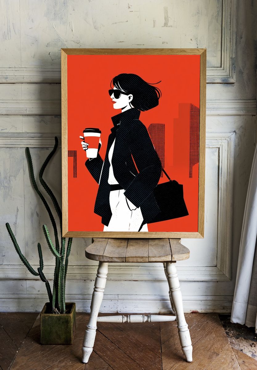 Urban Fashion Illustration Poster. room preview