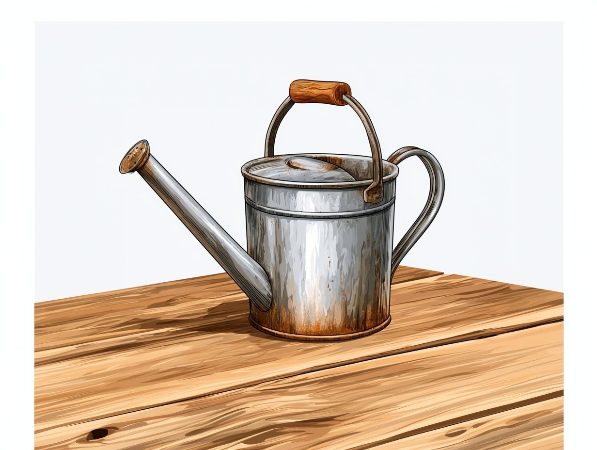 Rustic Watering Can Illustration Poster. poster — illustration art