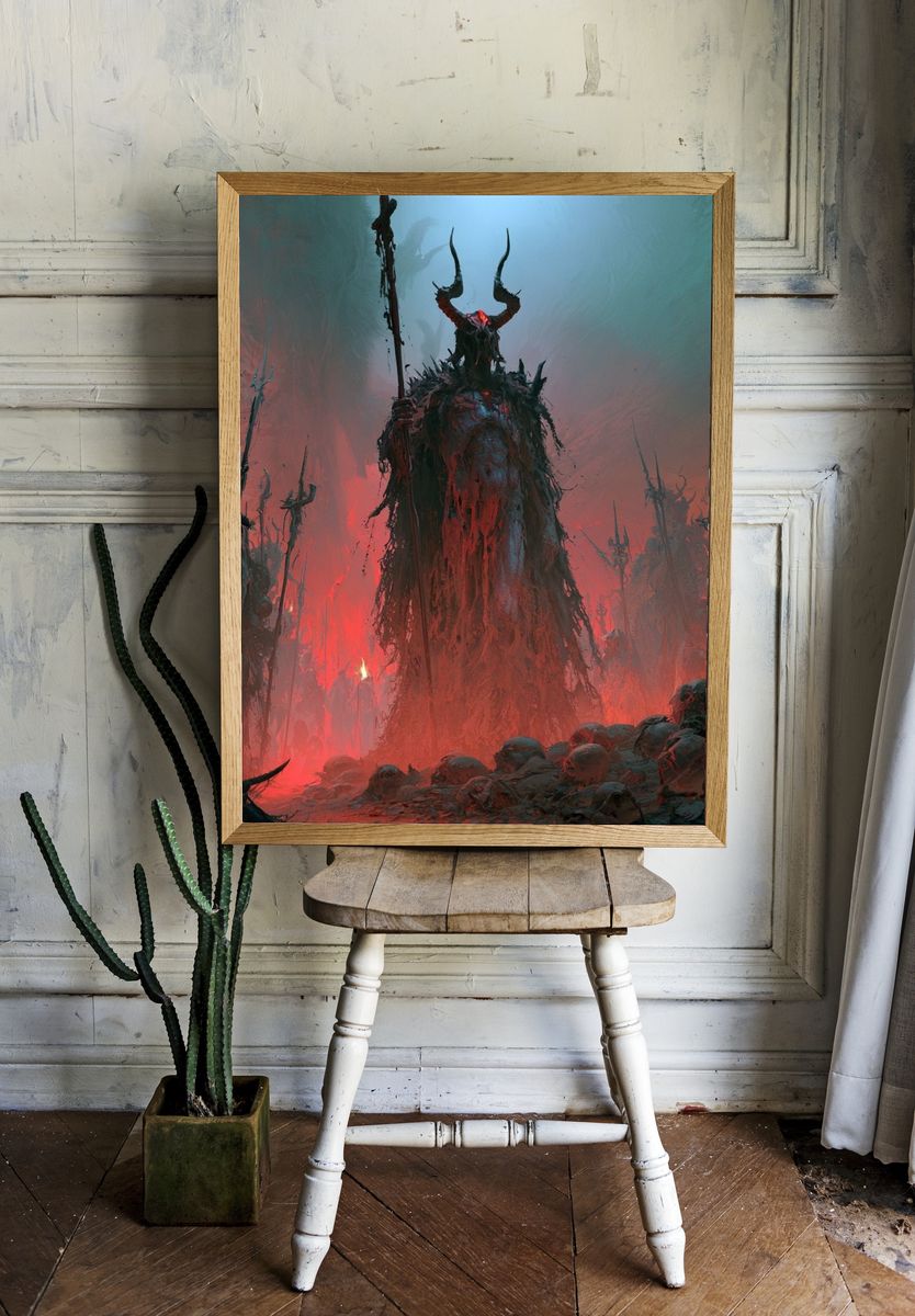 Demonic Ritual Scene Fantasy Print. — room view 1