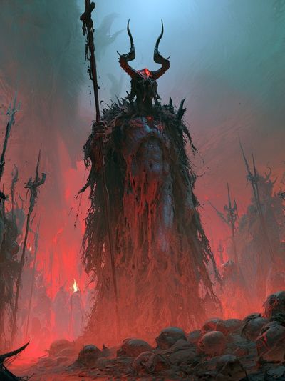 Demonic Ritual Scene Fantasy Print.