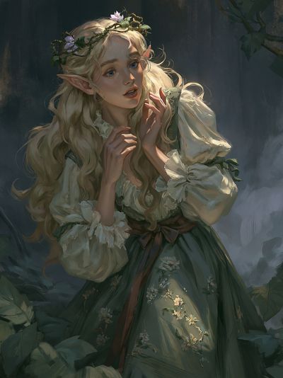 Elf Portrait Fantasy Illustration Poster.