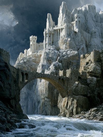 Mountain Fortress Fantasy Print.