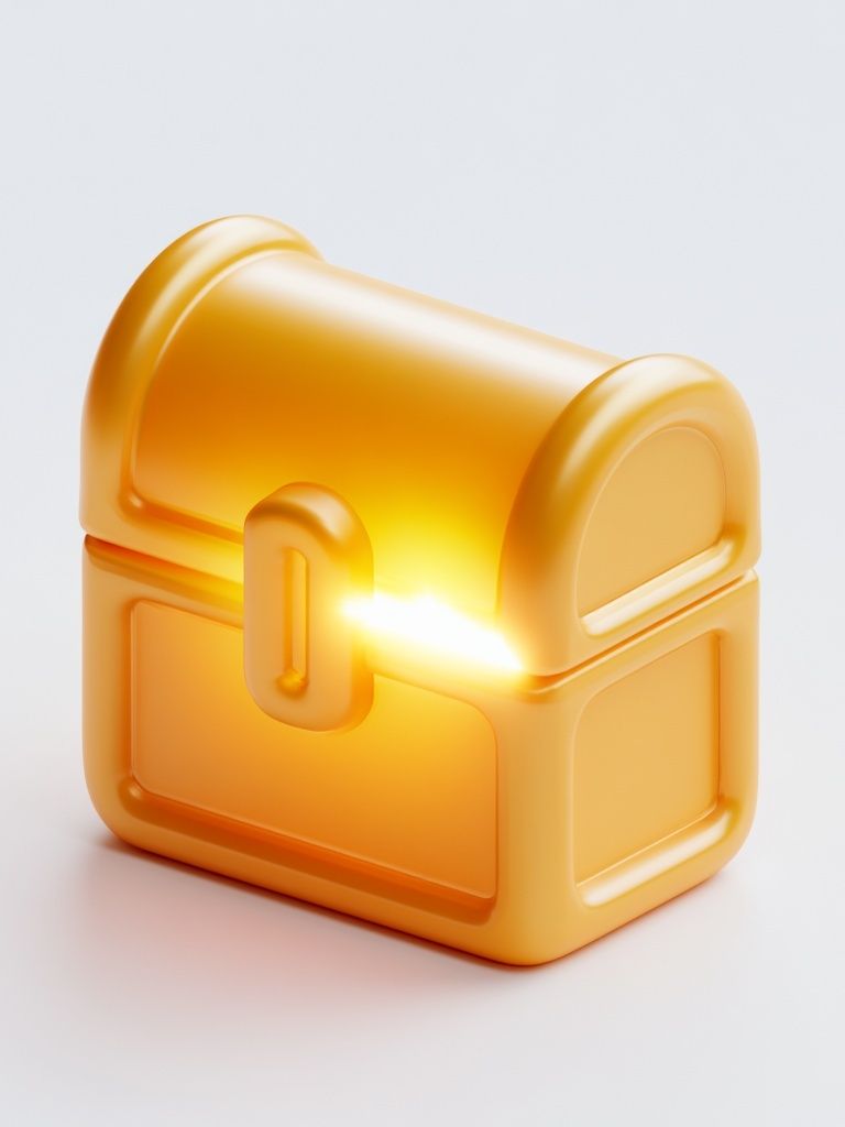 Golden Treasure Chest Illustration Poster. poster detail
