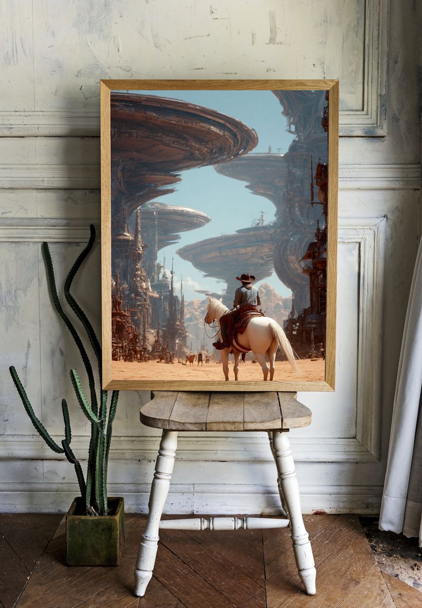 Desert Cowboy Sci-Fi Poster. room preview