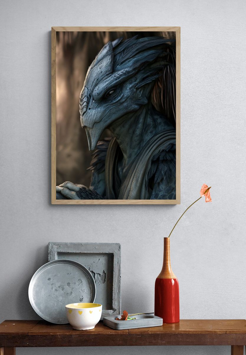 Fantasy Dragon Portrait Print. — room view 3