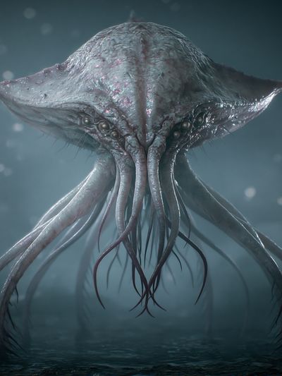 Alien Sea Creature Illustration Poster. poster
