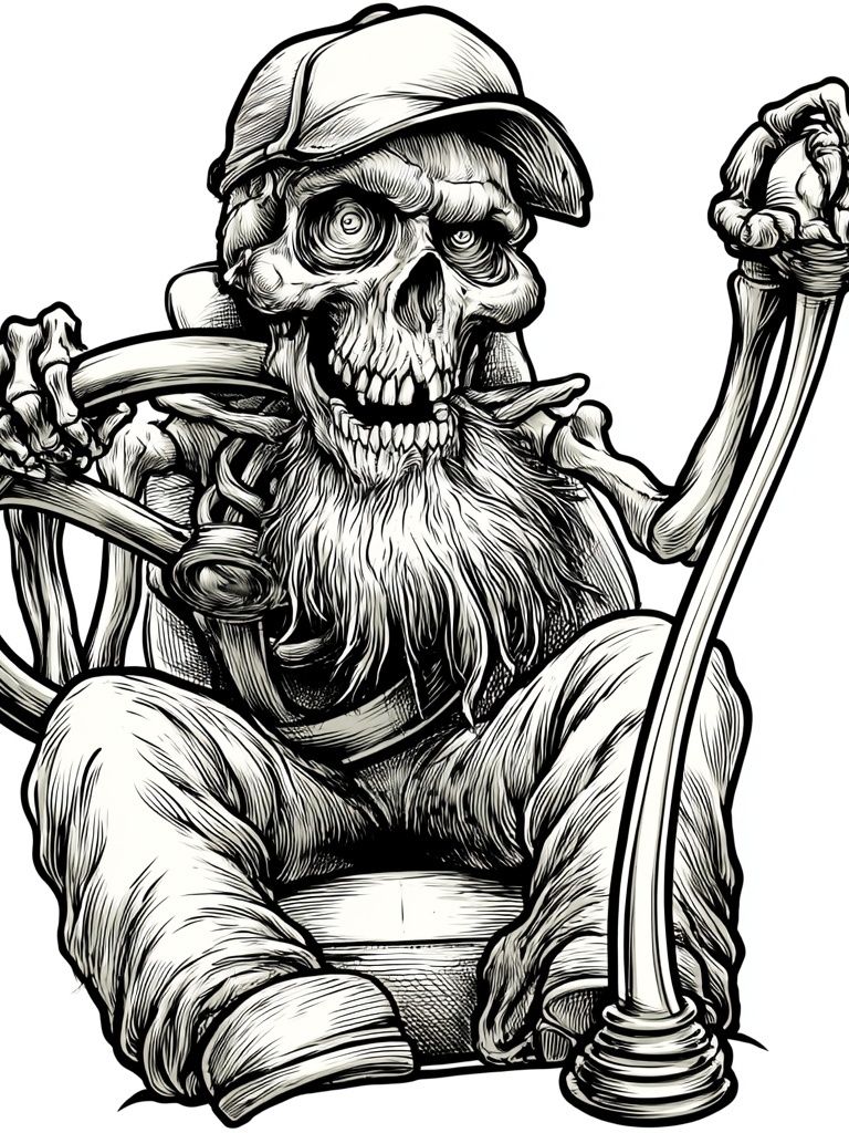 Skeleton Driver Illustration Poster. poster — illustration art