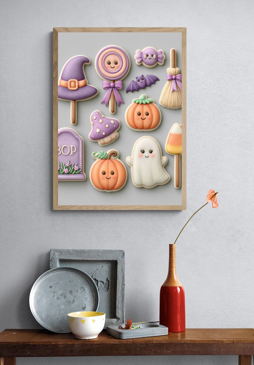 Halloween Candy Illustration Poster. — room view 3