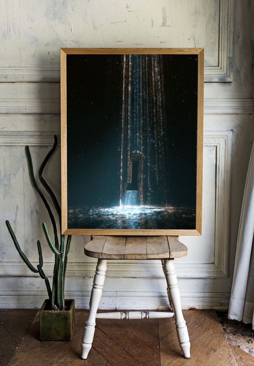 Cosmic Throne Digital Art Poster. room preview