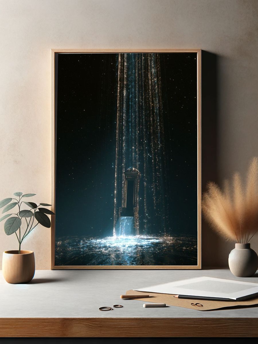 Cosmic Throne Digital Art Poster. — room view 2