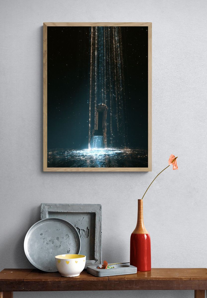 Cosmic Throne Digital Art Poster. — room view 3