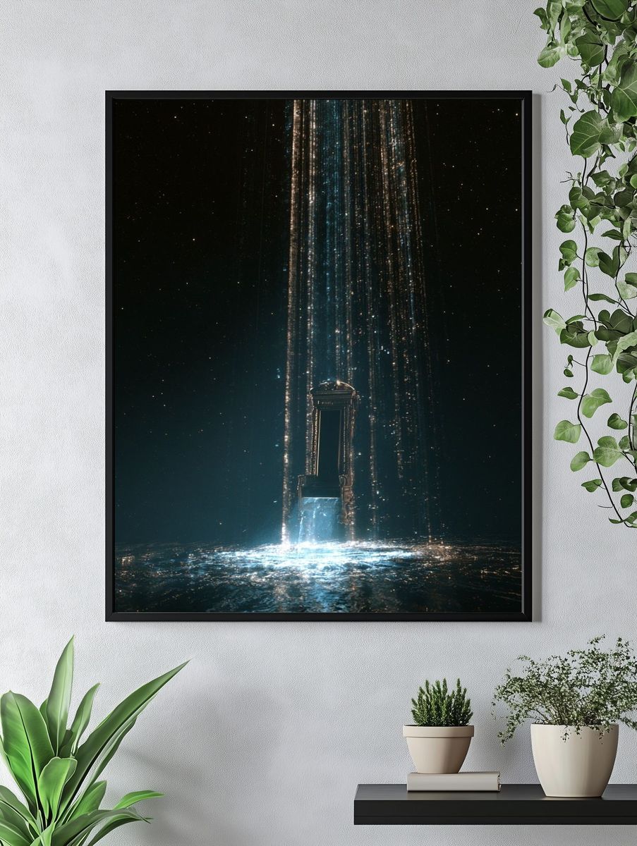 Cosmic Throne Digital Art Poster. — room view 4