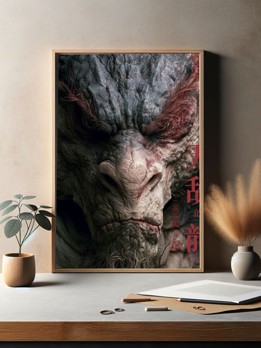 Dragon Portrait Illustration Poster. — room view 2