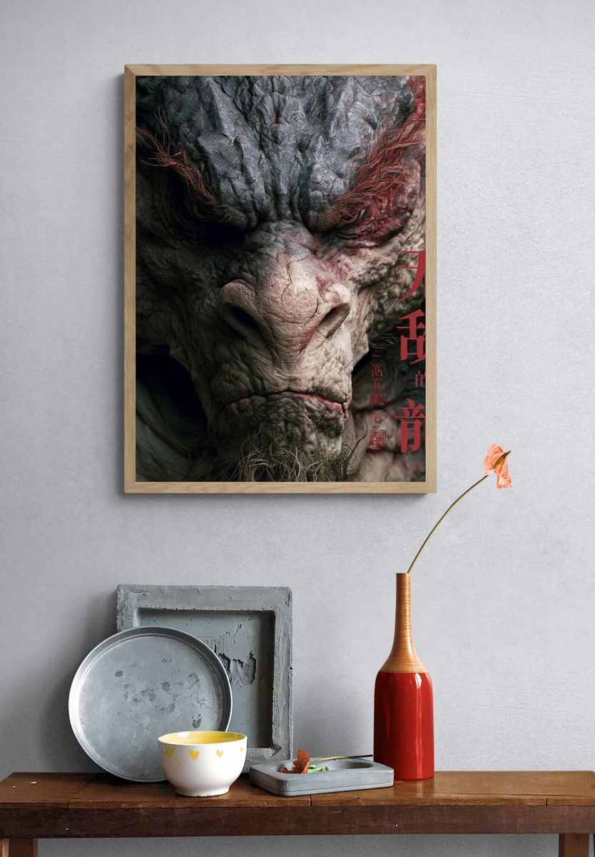 Dragon Portrait Illustration Poster. — room view 3