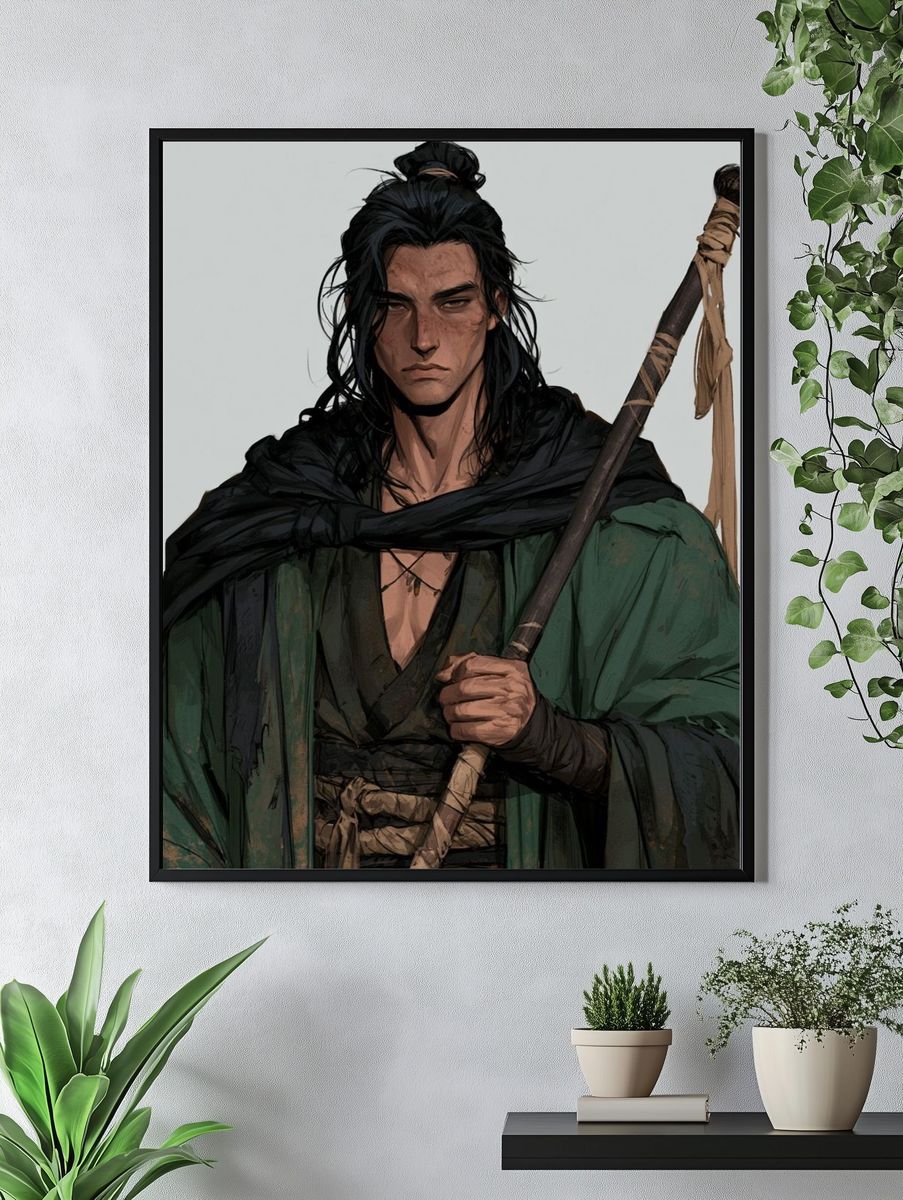 Warrior Portrait Illustration Print. — room view 4