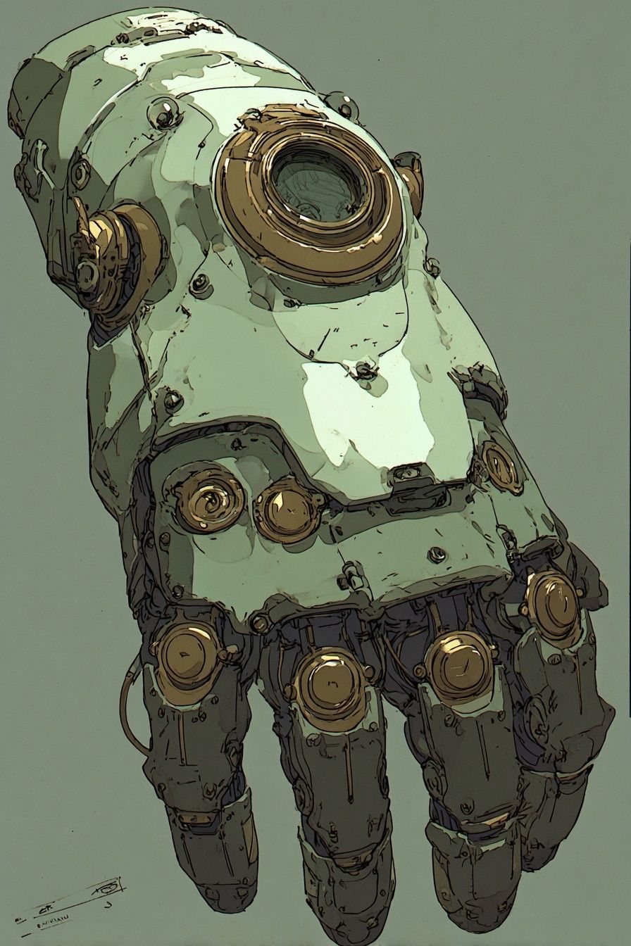 Mechanical Hand Illustration Poster. poster detail