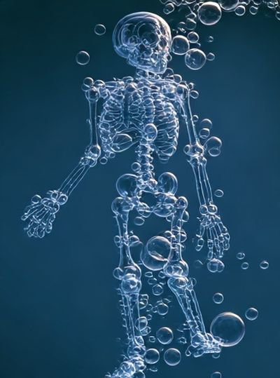 Bubble Skeleton Illustration Poster. poster