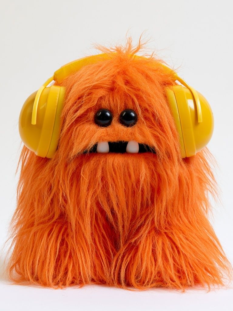 Orange Monster Portrait Print. poster — illustration art