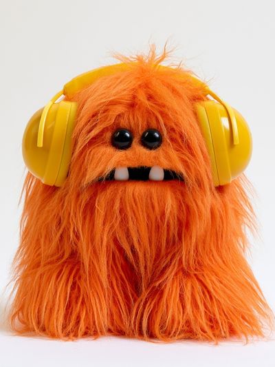 Orange Monster Portrait Print. poster