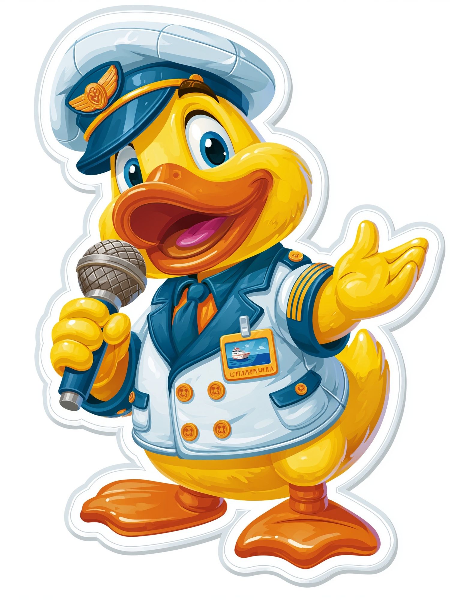 Singing Duck Cartoon Poster. poster detail