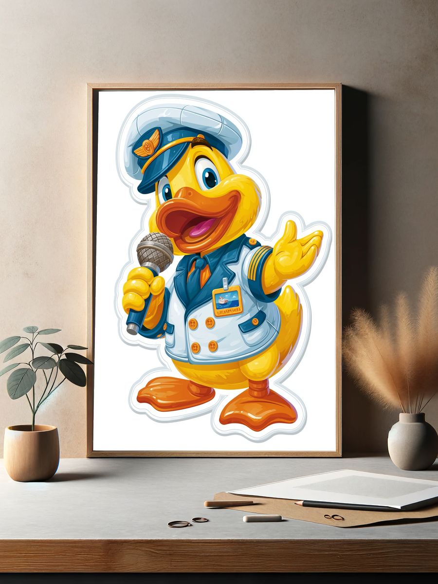 Singing Duck Cartoon Poster. — room view 2