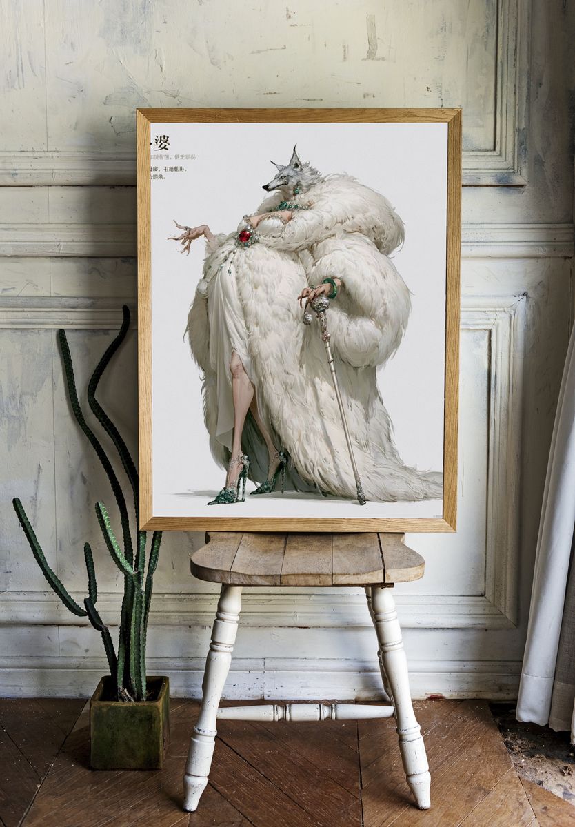 Wolf Empress Fashion Poster. room preview