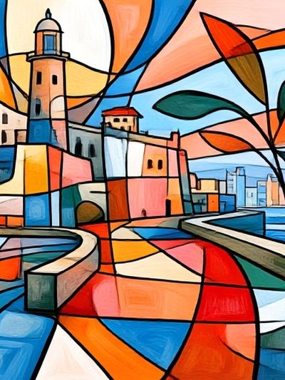 Coastal Lighthouse Abstract Print.