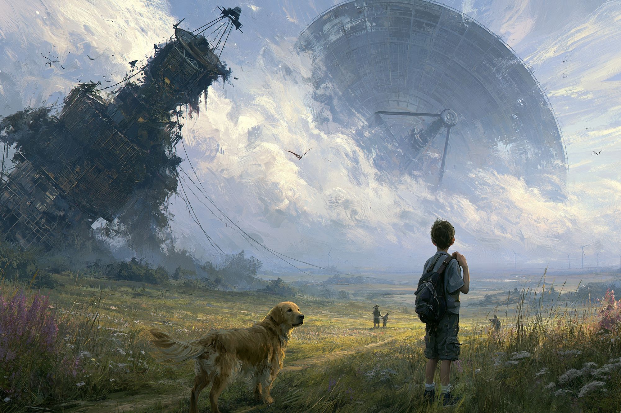 Skyward Ruins Sci-Fi Illustration Poster. poster detail