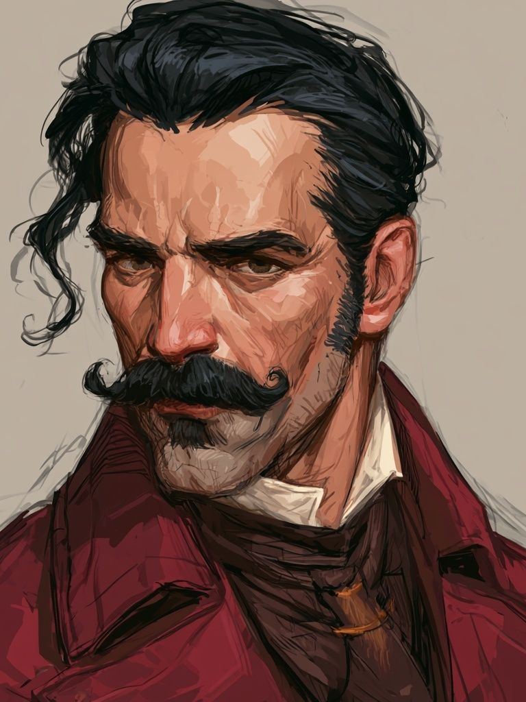Victorian Gentleman Portrait Print. poster — illustration art