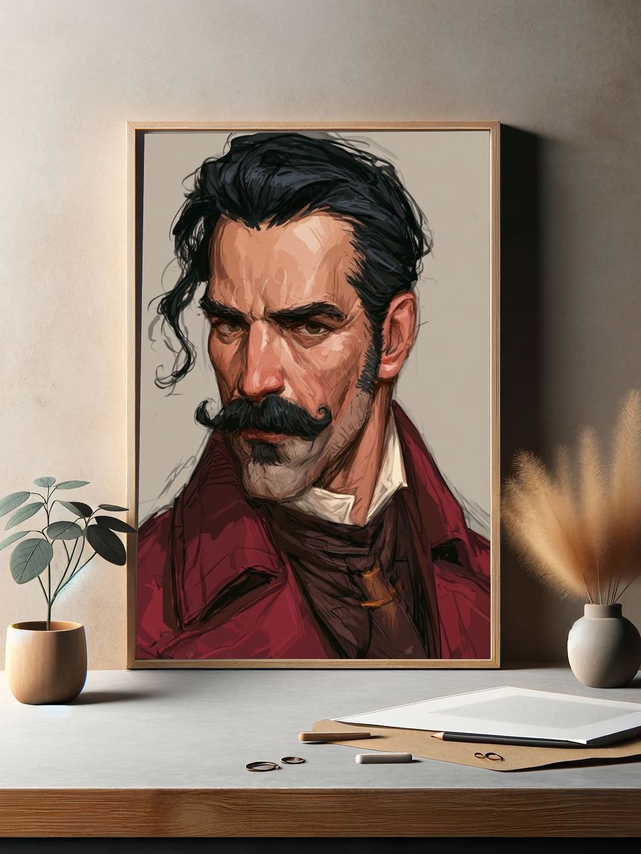 Victorian Gentleman Portrait Print. — room view 2