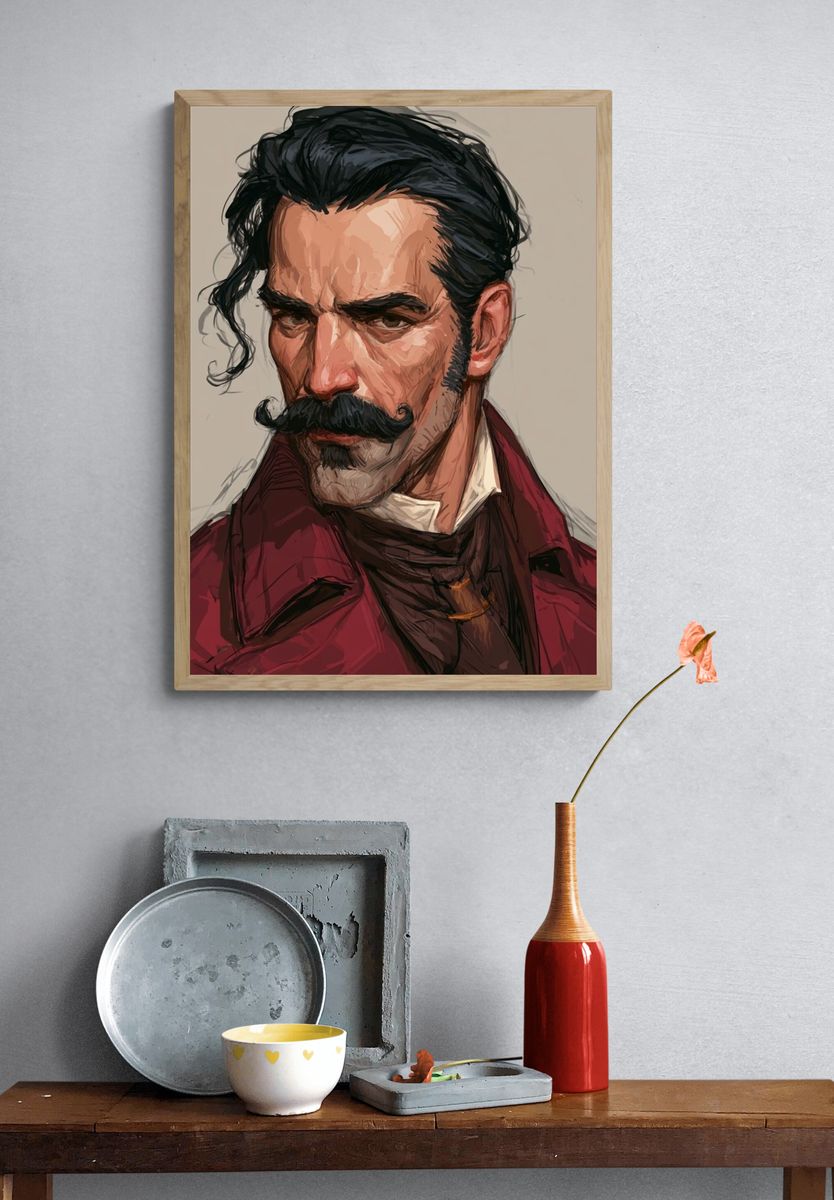 Victorian Gentleman Portrait Print. — room view 3