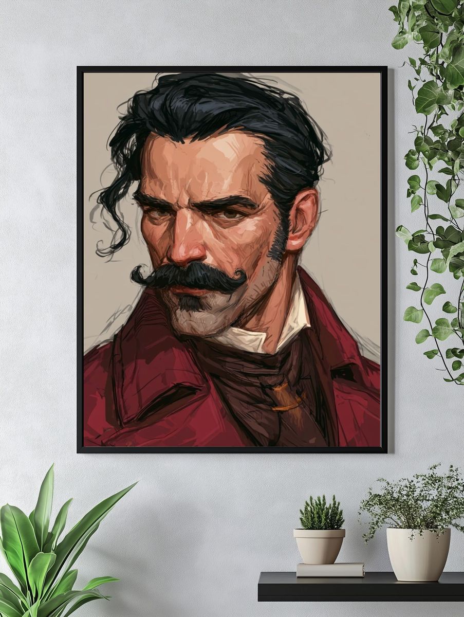 Victorian Gentleman Portrait Print. — room view 4
