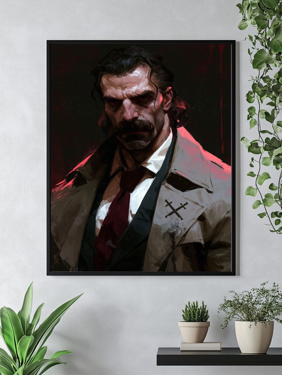Brooding Detective Portrait Poster. — room view 4