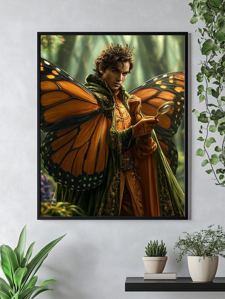 Butterfly Prince Fantasy Illustration Poster. — room view 4